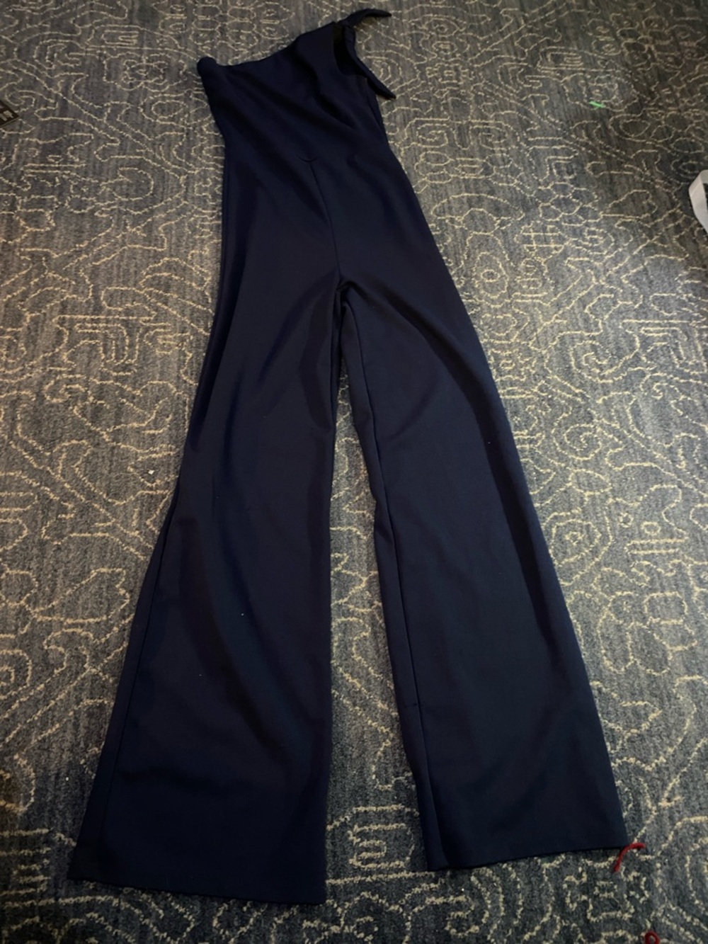 Fashion Nova Navy One-Shoulder Wide Leg Jumpsuit